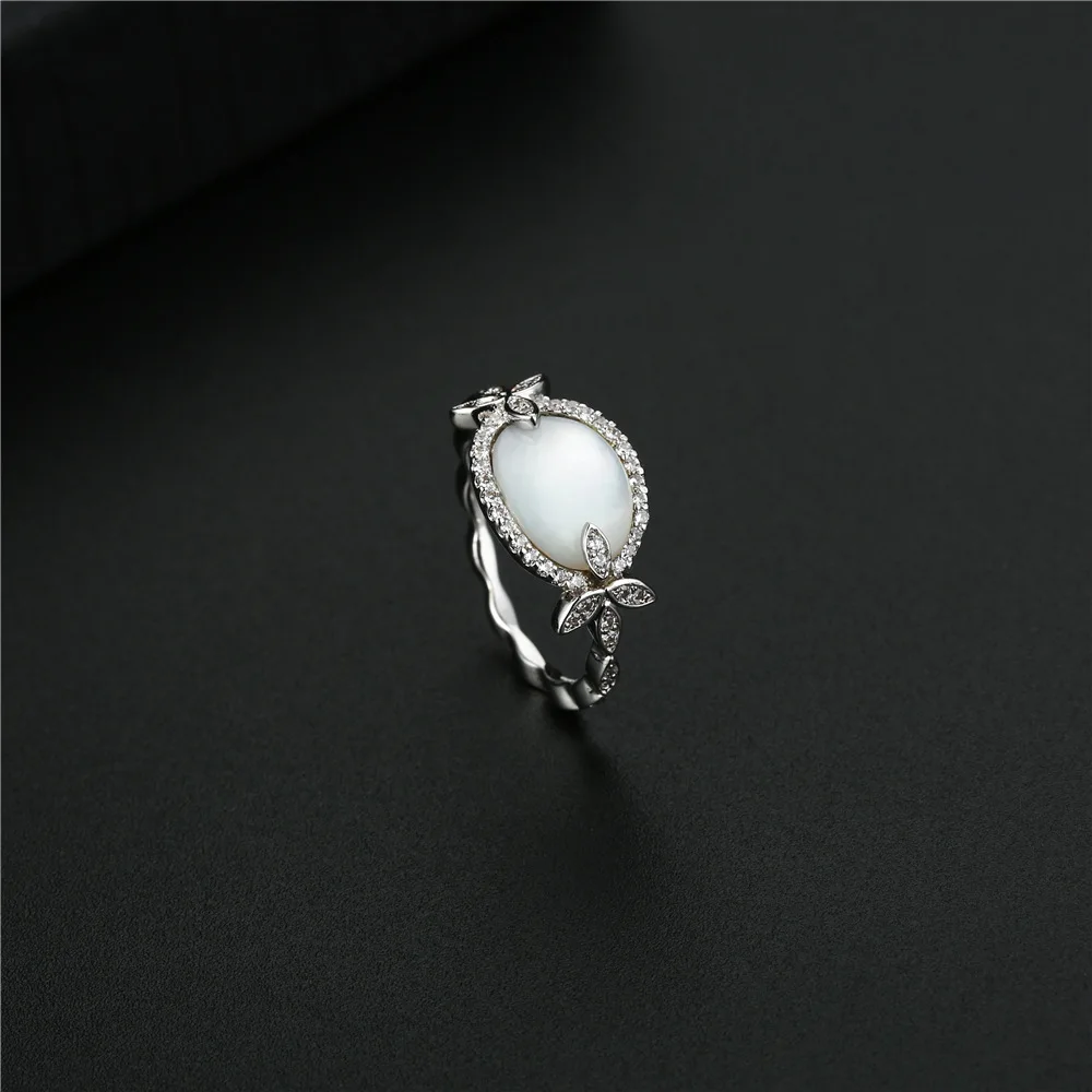 2020 novi korejski val ins geometrijske biserovina diamantni prstan preprost retro sveže temperament ženske lahko nosijo blagovno znamko nakita