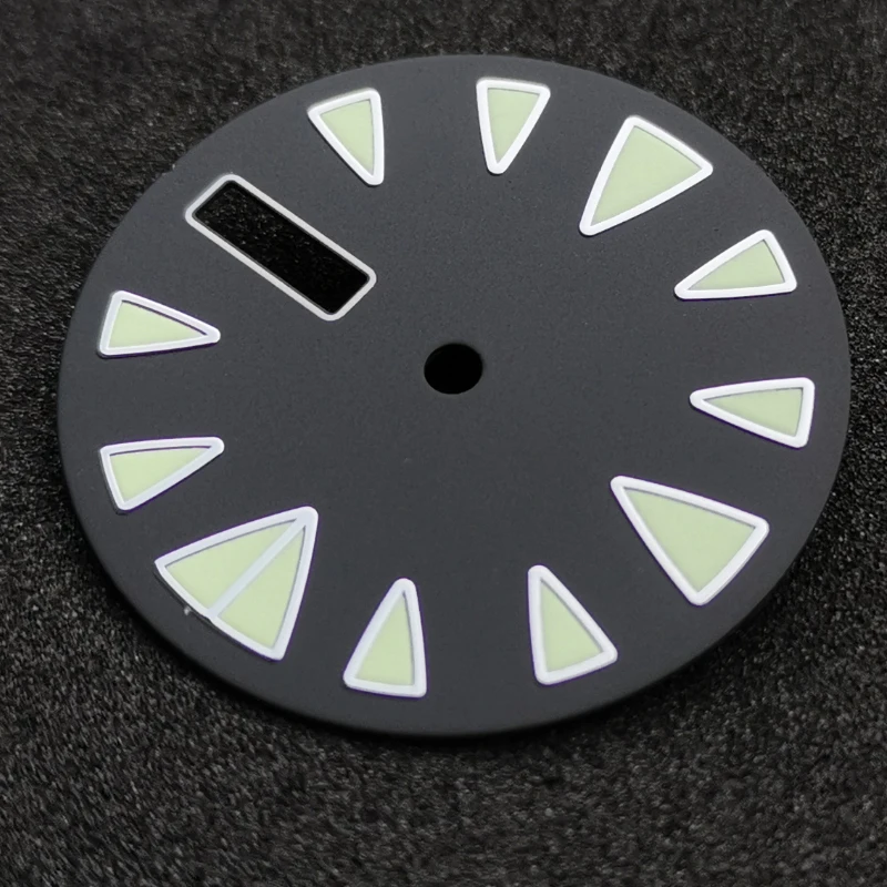 28.5 mm Black sterilne izbiranje svetlobna znamke datum okno gledal, izbiranje primerne za NH36 avtomatsko gibanje