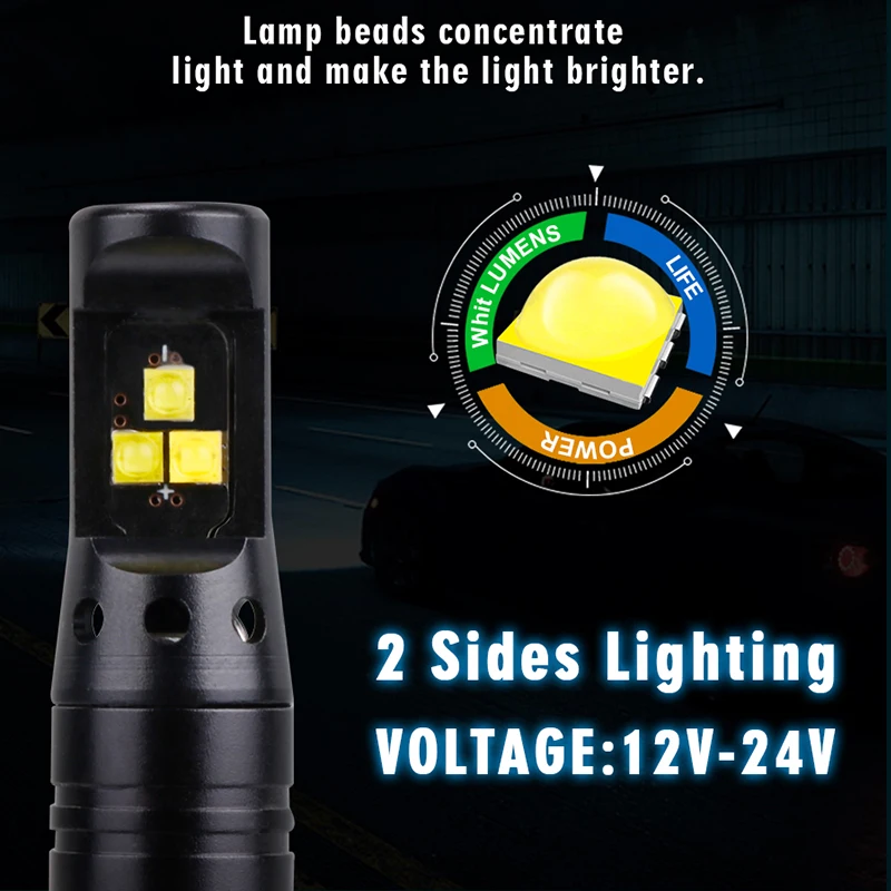 2Pcs H3 H1 LED Foglights Žarnica 6 3535SMD 880 881 Avto Tuning Univerzalni 12V 24V 6000K Super Svetla Vožnje Dan Teče Auto Lučka
