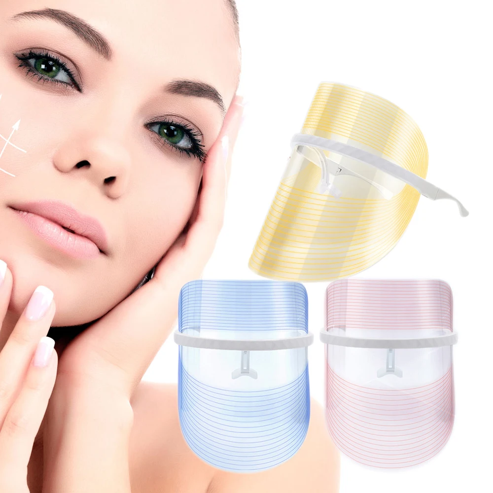 3 Barve LED Svetlobno Terapijo Masko Obraza Lepota Naprave Anti-aging Anti Acne Gubam Odstranitev Kože Zaostrovanje Dviganje Skrči Pore