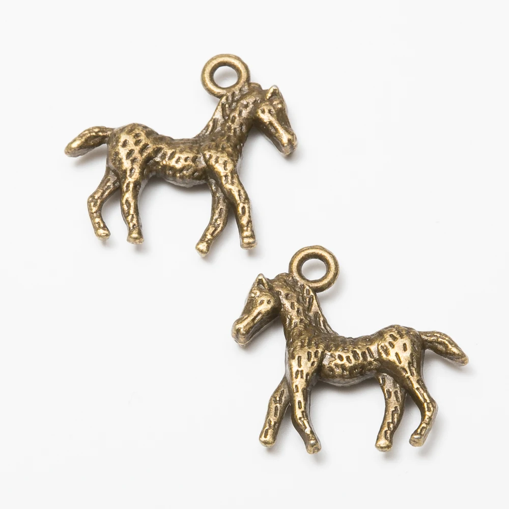 30 kosov retro kovinski cinkove zlitine konj obesek za DIY ročno izdelan nakit, ogrlico, zaradi česar 7803