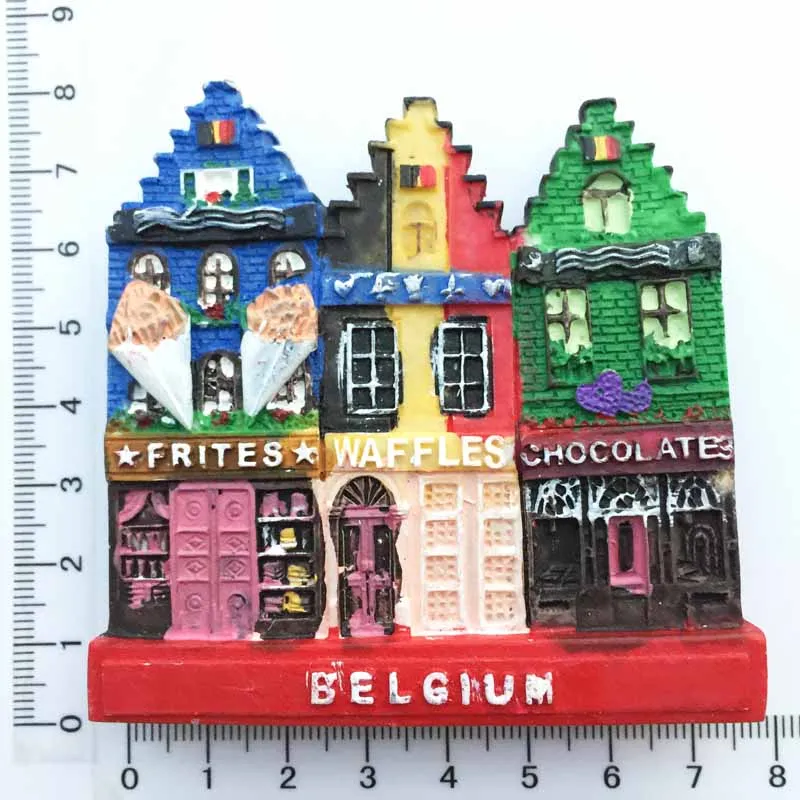 3D Hladilnik Magnet Turistični Spominek Evropi Belgija Španija Nemčija Vienna Classic Street View New York Magneti Nalepke Obrti Dekor