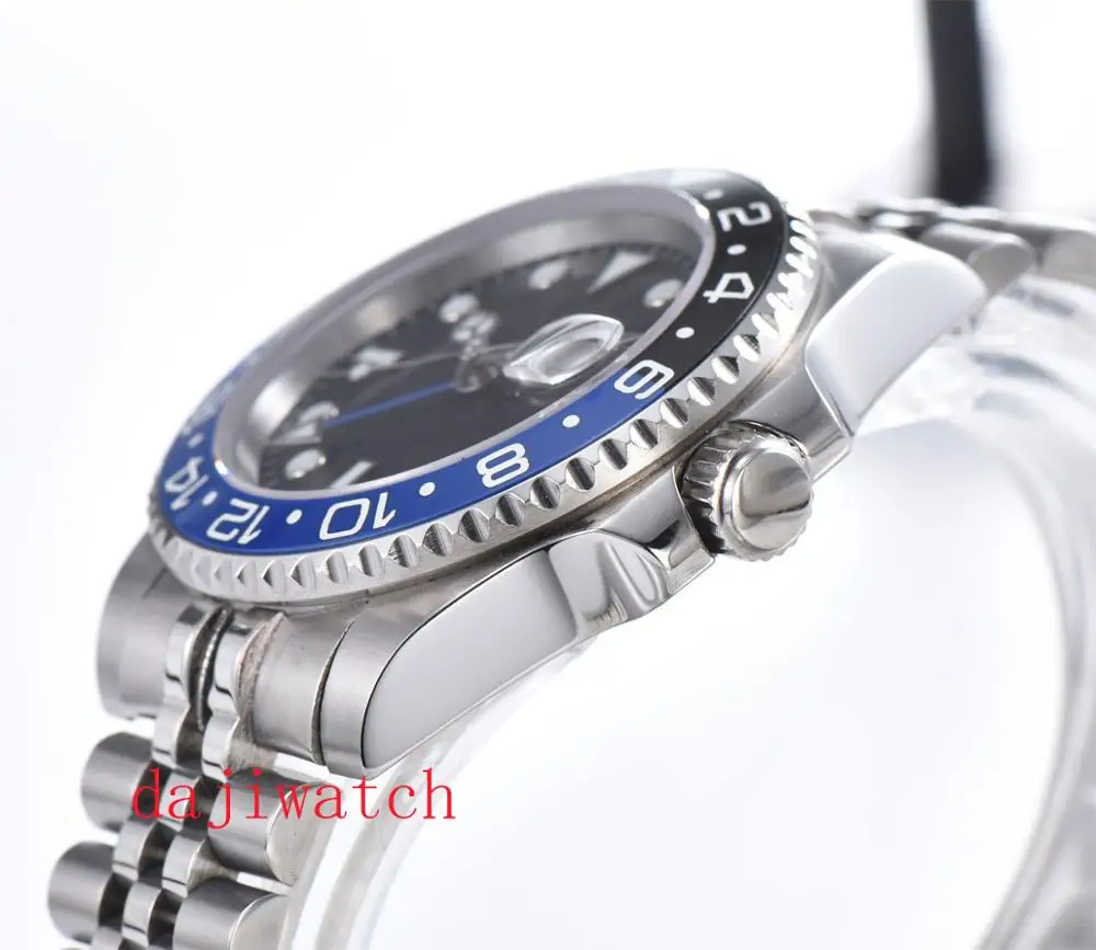 40 mm Panis črna številčnica, svetlobna safir steklokeramično ploščo GMT samodejni watch moški luksuzne blagovne znamke top mehanska ura