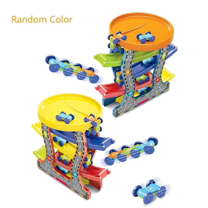 5-Plast Ploščadi Race Track & 4 Mini Vztrajnosti Avto Drseč Igrače Baby Toddler Motornih Spretnost Razvojne Učenje Igrače Otrok