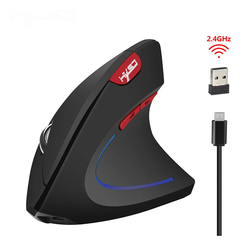 6D Brezžično Miško 2,4 GHz igre gaming mouse Ergonomska Oblika Optično miško Navpično 2400DPI Zapestje Bolečine USB Miši Za Prenosni RAČUNALNIK