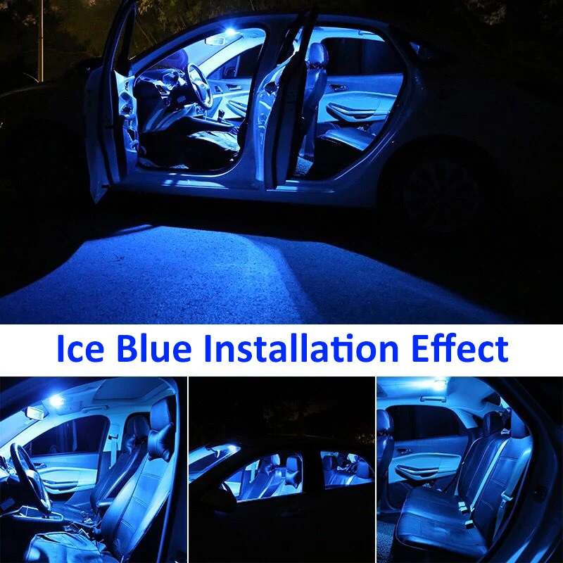 8Pcs Vroče Prodajo Bele Led Modra LED Lučka Avto Žarnice Notranjost Paket Komplet Za Toyota Yaris 2007-2011 Zemljevid Dome registrske Tablice Svetlobe