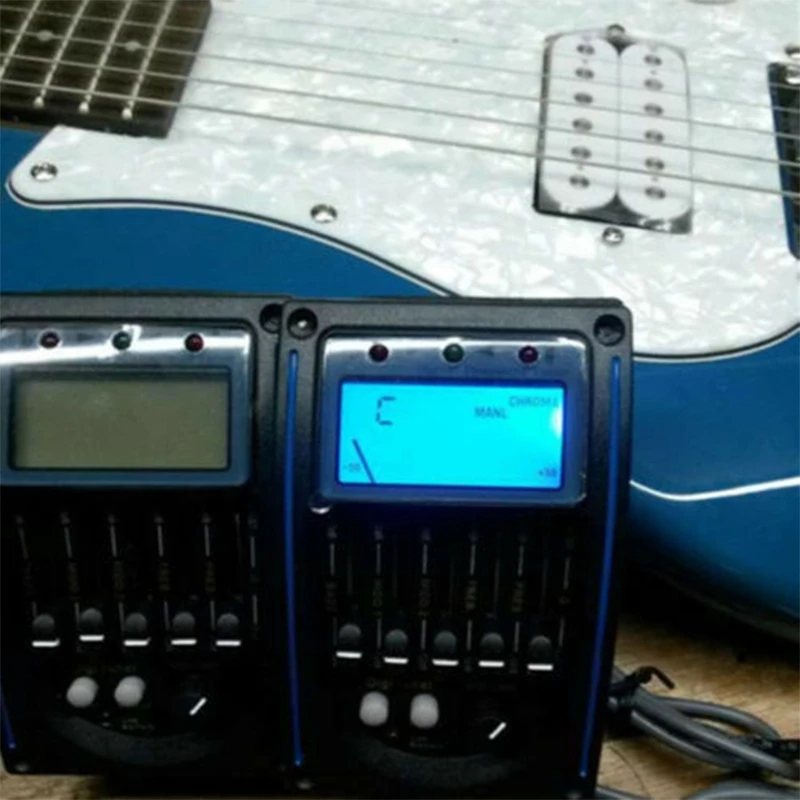 Akustično Kitaro, pre-amp LC-5 5-Steznim EQ Izenačevalnik Pickup Sprejemnik LCD z Mikro Telefon