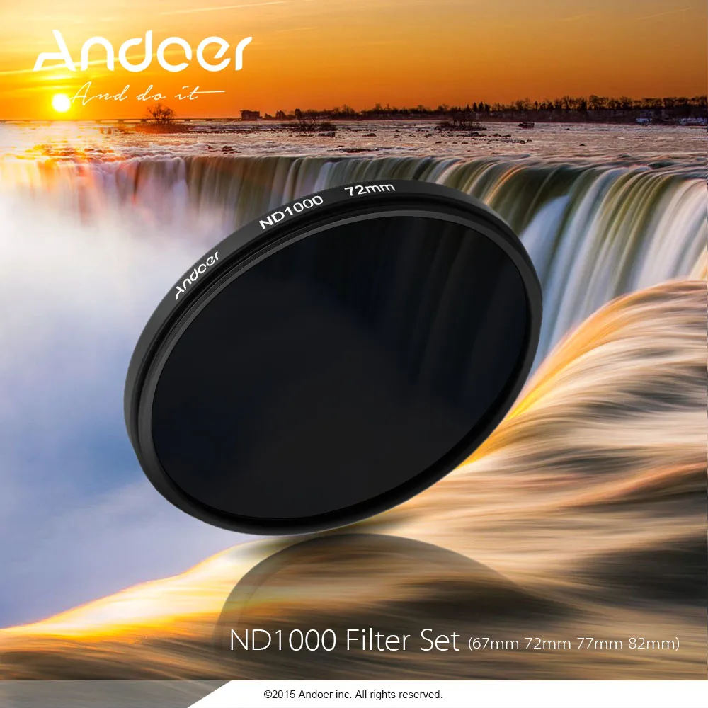 Andoer 67 72 82mm ND1000 10 Ustavi Zatemnitev Nevtralni Filter za Nikon Canon DSLR Fotoaparat Objektiv ND Filter 2018 Nova