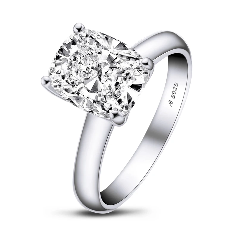 ANZIW Sintetični Diamant Solitaire Posla 925 Sterling Silver Obroči Za Ženske Obletnico Obroč Poročni Prstani Srebro 925 Darila