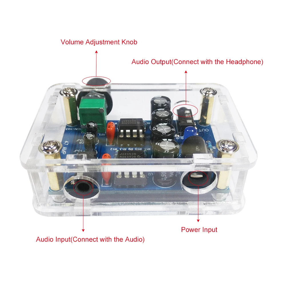 B 47 Amp NE5532 Hi-Fi Slušalke DIY Ojačevalnik Komplet z Pregledna Stanovanje DC9V-18V z dobro kakovost zvoka