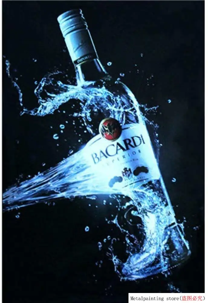 Bacardi Rum Wall Art Plakat Omaro Prijavite Letnik Stenska Ploščica Doma Okraski Bacardi Prijavite se za Bar Dekor Kovinski TIN Znak