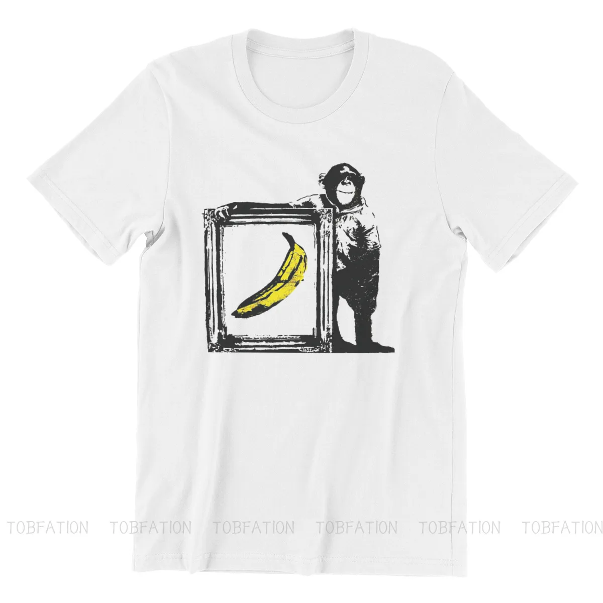 Banksy Grafiti Wall Art Opica Banana Bistvene TShirt za Moške Grafika Plus Velikost Anime Obleko Crewneck Bombaž Majica 2020
