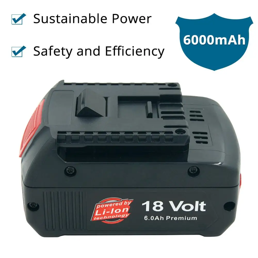 BAT609 Baterija 18V 6.0 A Li-ionska Akumulatorska Baterija za Bosch 18V Akumulator BAT610G BAT618 BAT620 BAT622 BAT609G GSR 18 PSR 18