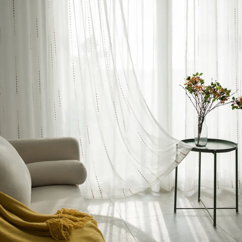 Bel til zavese za dnevno sobo, spalnica Pisane trakove Sodobne prosojna zavesa zavesa okno