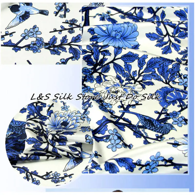 Brezplačna dostava za novih mulberry svile tkanine charmuse svile natisnjeni navaden šal obleko posteljnina določa LS0786