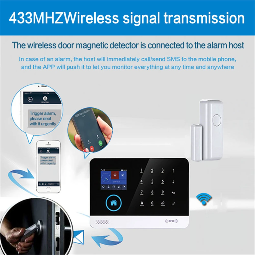 Brezžični Magnetni Vrata & Okno Senzor EV1527 Kodiranje Način RF 433MHz za Home Security Alarmni Sistem Doma Protivlomnih Alarmnih Kompleti