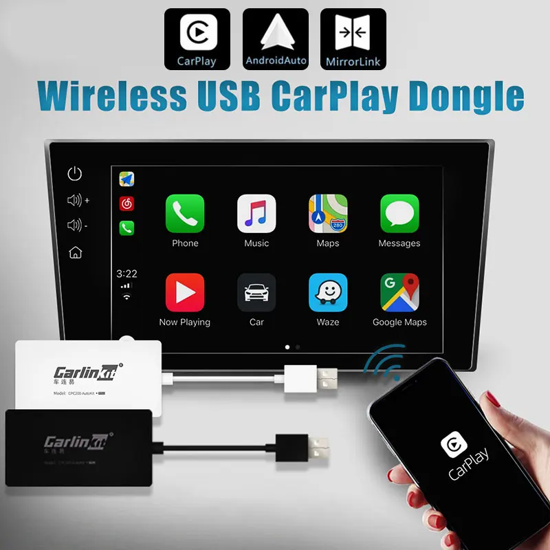 Carlinkit Carplay Android Ključ USB Brezžični Za Apple IOS Auto Telefon Avtomobilsko Navigacijo Ogledalo Povezavo Predvajalnik, WIFI, Bluetooth, Full HD