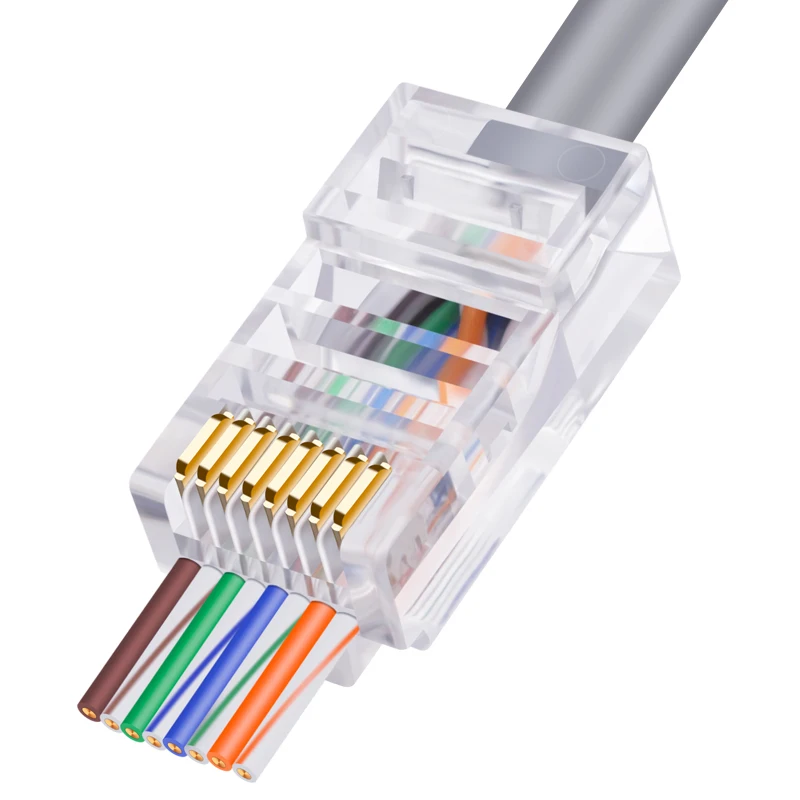 CNCOB Cat5e plug perforirano omrežni kabel rj45 priključek omrežni priključek skozi luknjo 8P 8-core 100 kozarcev