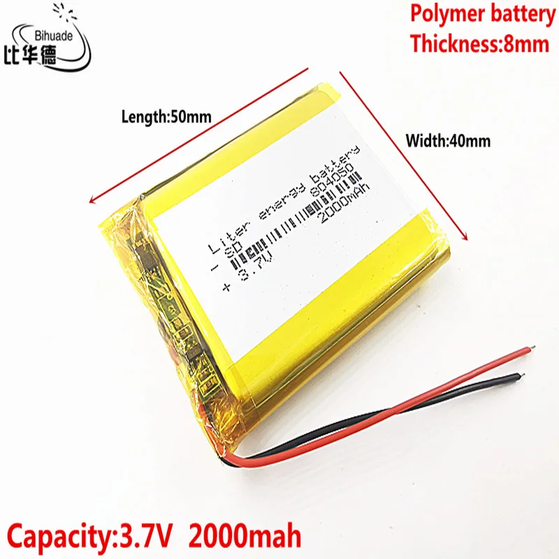 Dobro Qulity 3,7 V,2000mAH,804050 Polimer litij-ionska / Litij-ionska baterija za IGRAČE,MOČ BANKE,GPS,mp3,mp4