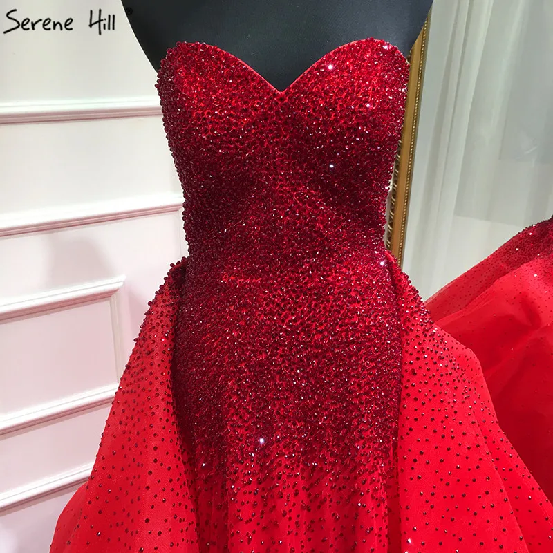 Dubaj Rdeče Ljubica Seksi Večerne Obleke Polno Kristalno Luksuznih Modnih Z Vlakom Večerne BLA6637