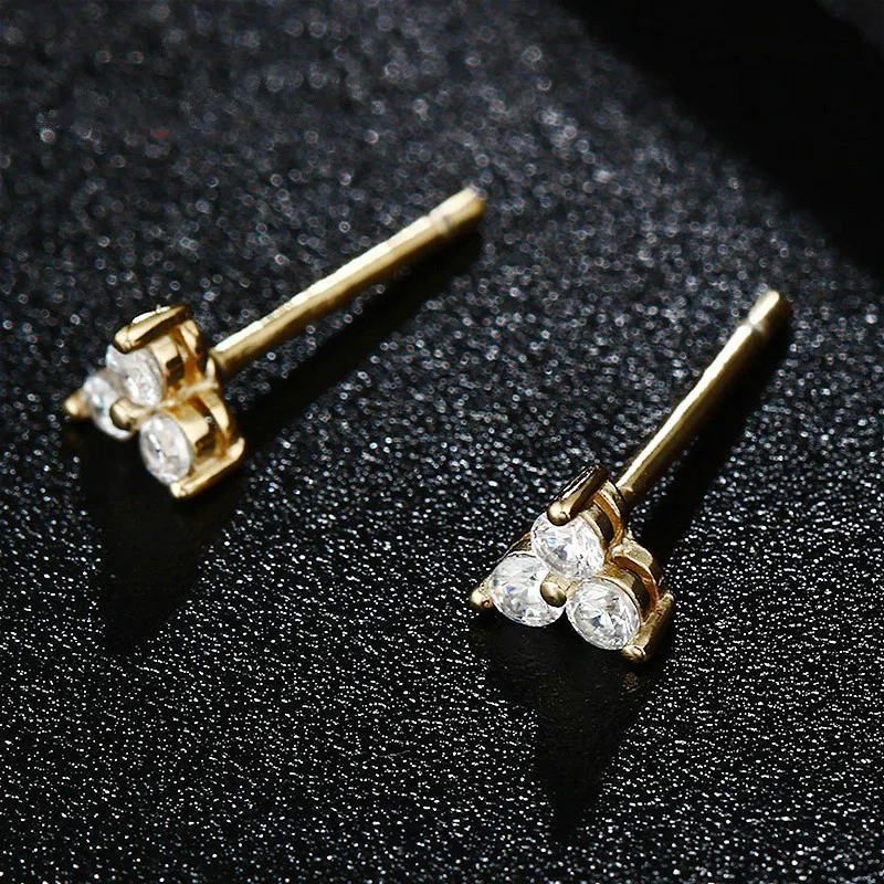 Flyleaf Geometrijske Kubičnih Cirkonij 14k Zlato 925 Sterling Srebro Stud Uhani Za Ženske v Redu Earings Modni Nakit Razkošje