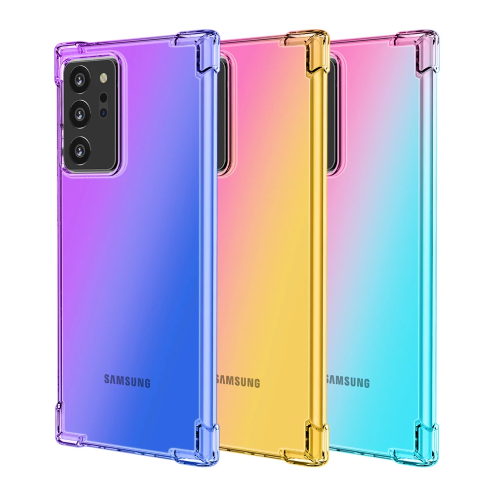 Hibridni Coloful Air Bag Pokrovček za Samsung Galaxy Note 20 Ultra S10 S20 A21S A31 A41 A51 A71 A81 A91 Anti-slip Ne-bralnik prstnih Primeru
