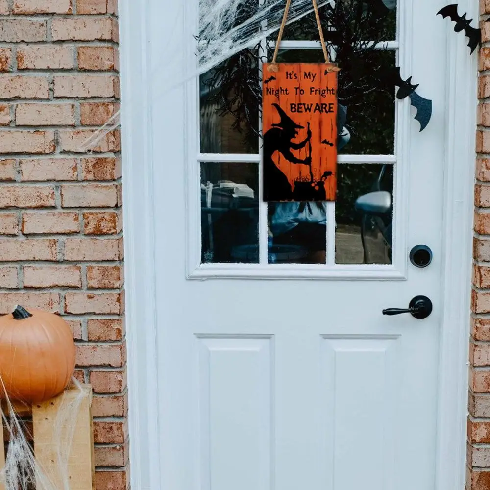 HUIRAN Lesene Halloween Visi Prijavite Vrata Steni Visi Odbor Dekoracijo Halloween Okraski za Dom Grozo Stranka Dobave