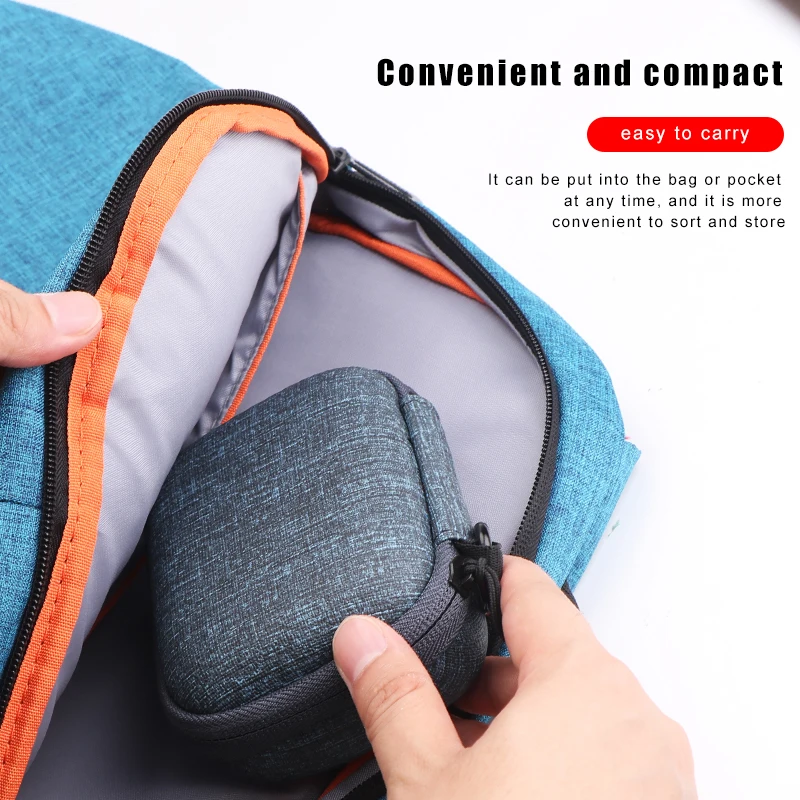 IKSNAIL EVA Težko Zadrgo Mini Čepkov Slušalke Primeru Za BlueBuds Usnjena torbica za V uho Bluetooth Slušalke Vrečko Polnilnik Organizator