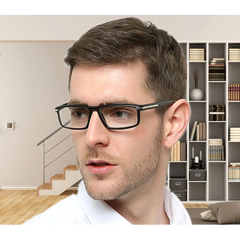 Inteligentni Photochromic Obravnavi Očala povečevalna Moške Kvadratni Okvir Očal Kovinski Tempelj, Oblikovanje Računalniške Očala UV400 H5