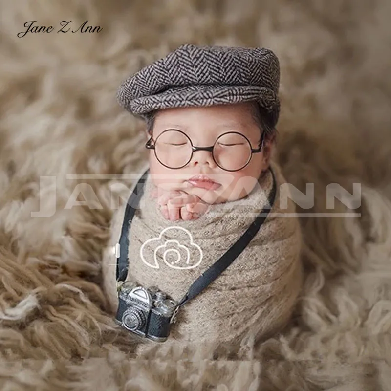 Jane Z Ann Novorojenčka fotografija prop oblikovanje gospodje kostum klobuk, očala za malčke DIY studio dodatki
