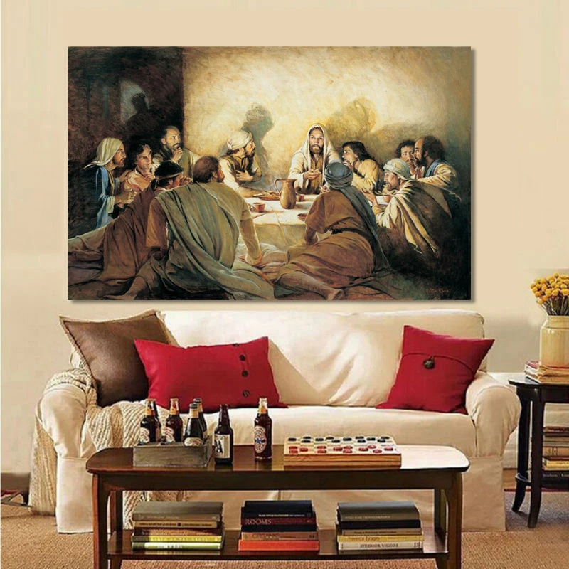 Jezus je Pri Zadnji Večerji Platno Slikarstvo Klasične Plakatov in Fotografij Cuadros Wall Art Slik, Dnevna Soba Dekoracijo Doma