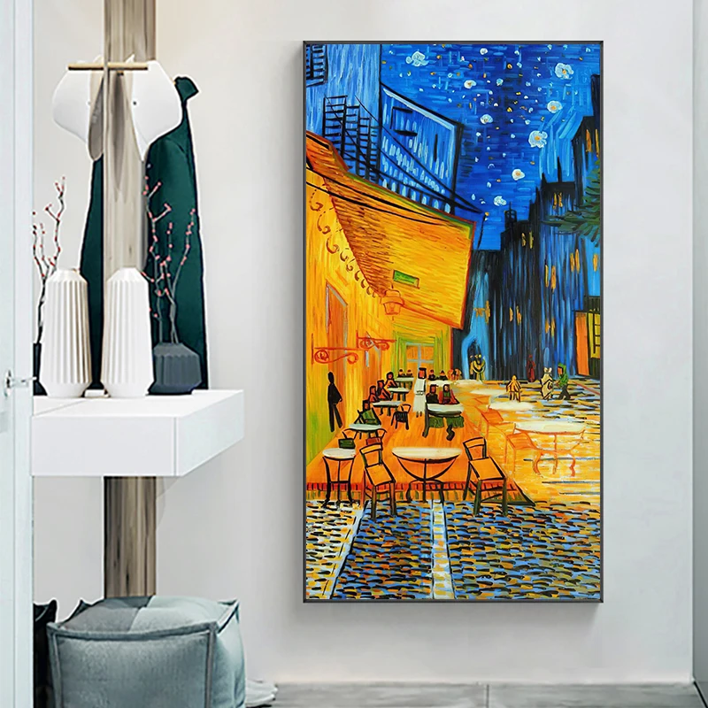 Kavarna Terasa Na Noč Van Gogh Znanih Slikarsko Platno Slikarstvo Plakatov in Fotografij Wall Art Slike za Dom Dekor brez okvirja