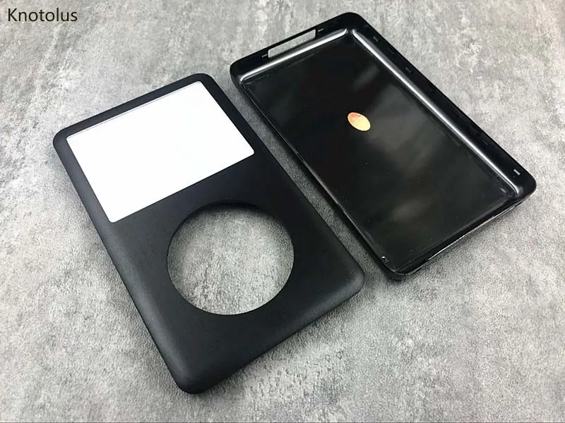 Knotolus black metal spredaj faceplate z black metal nazaj stanovanj primeru kritje za iPod 6. 7. gen classic 80gb 120gb 160gb