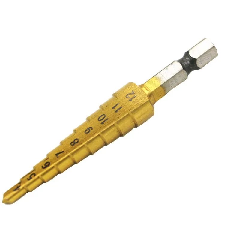 Kovinski drill bit 1 kos HSS jekla, titana korak drill bit 4-12 mm korak cone rezalno orodje lesnoobdelovalnih