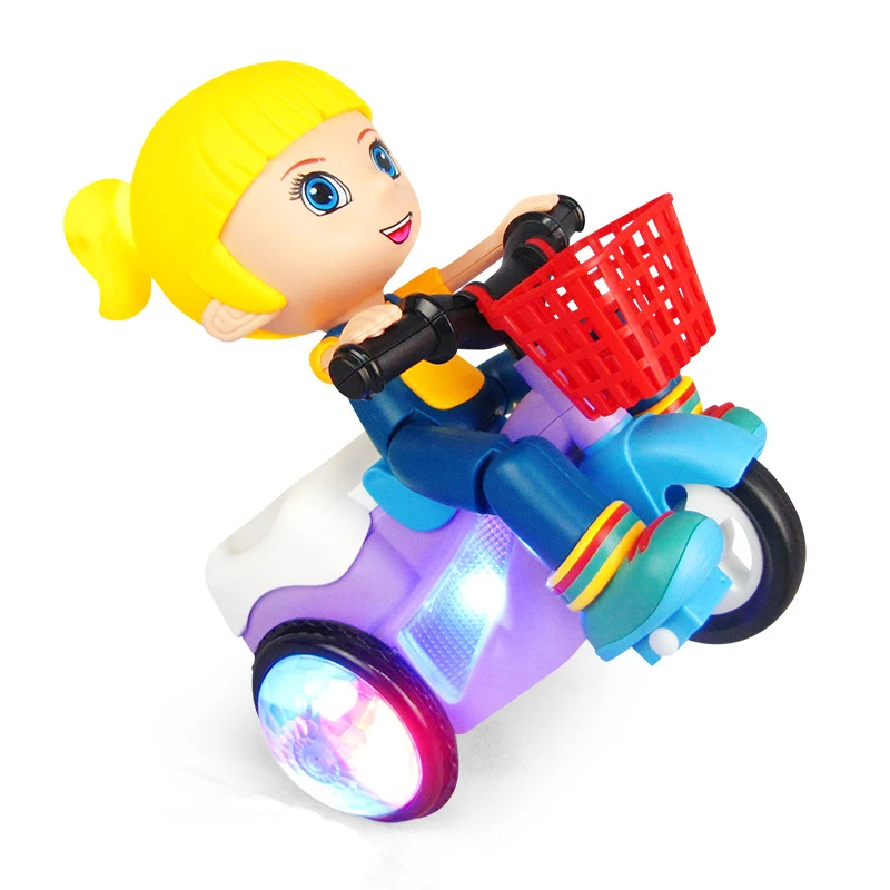 LED Vrtenje Stunt Dinamično Razsvetljavo Tricikel Model Elektronska Avto Igrača Utripa Glasbe Avto Igrače Za Otroka, Otrok Fantje Dekleta