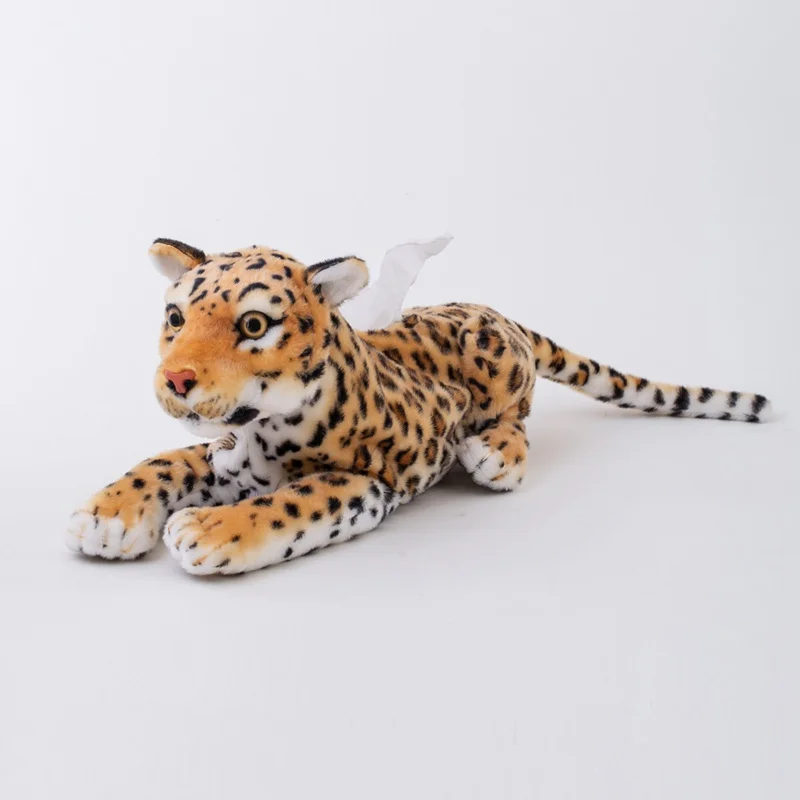 Lep Simulacije Plišastih Simulacije Leopard, Tiger Mehko Polnjene Igrače Napkin Imetnik Papirja Tkiva Polje Home Decor Božično Darilo