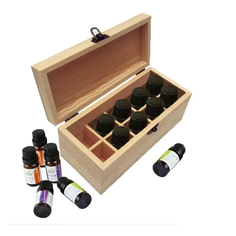 Lesene 10-prostor Olje Steklenička Škatla za Shranjevanje Eterično Olje Pakiranje Primeru, 5ML,10 ML 20ML 30ML Stekleničko Organizator
