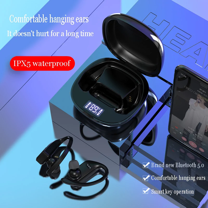 LIGE 2020 Novo TWS Res Brezžične Slušalke Z Bluetooth 5.0, Šport Sweatproof in Izolacijo Hrupa Bluetooth slušalke Za telefon
