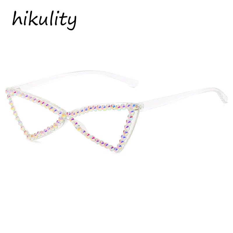 Luksuzni kristalno okvir sijoče sončna očala za ženske novo modno elegantna trikotnik candy barve mačka oči, sončna očala ženska elegantna odtenki