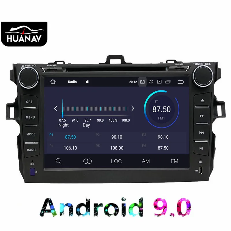 Najnovejši Android9.0 Avto DVD predvajalnik, GPS navigacija Za Toyota Corolla 2007-2013 avtoradio, predvajalnik Večpredstavnostnih glavo uint magnetofon