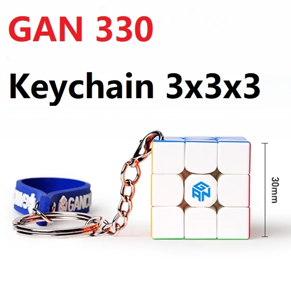 Najnovejši GAN 330 Keychain 3x3 Cubing Hitrost gan33 cubo magico ključnih verige puzzle gan330 3x3x3 stickerless magic cube izobraževalne igrače