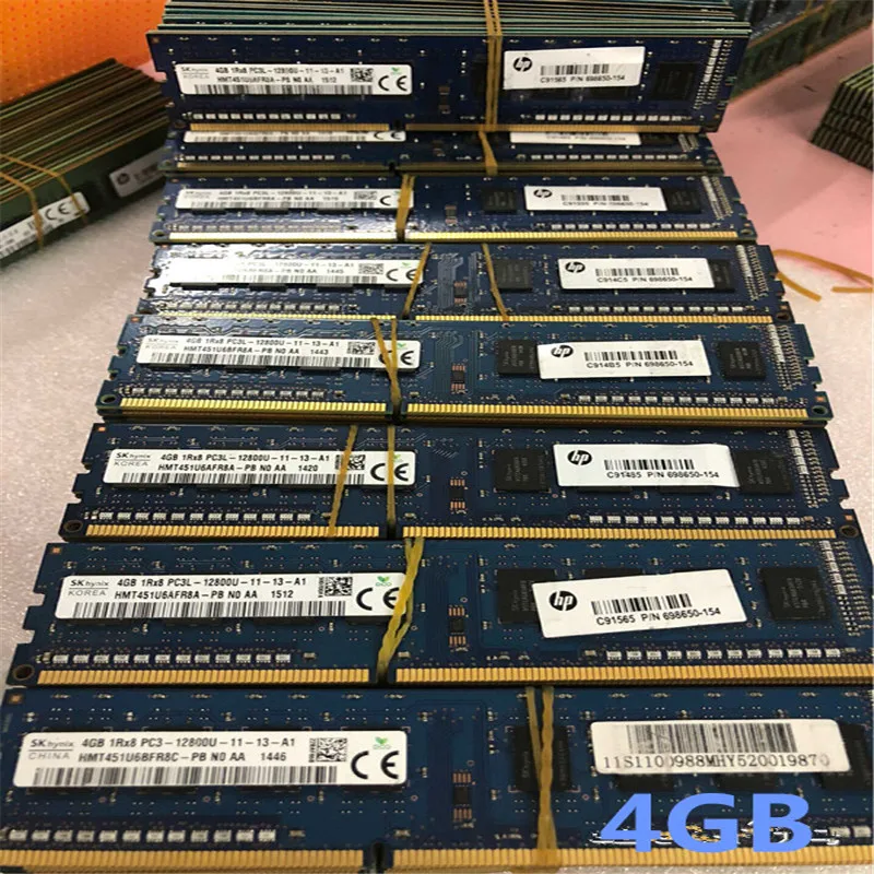 Namizje Sk Hynix ddr3 ram-memoria RAM de escritorio de 240 pines,4GB,1Rx8 PC3L-12800U-11 / 1RX8 PC3-12800U-11 DDR3 4GB, 1600MHz