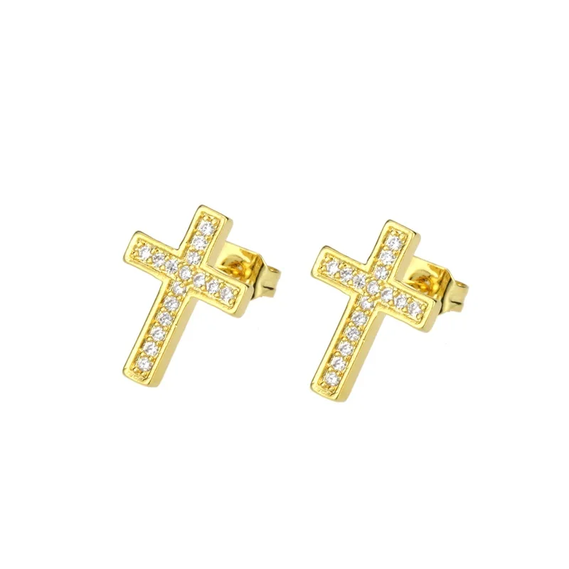 Nova zasnova zlata, bakra, bela kubičnih cirkonij majhne navzkrižno uhani, ogrlica za ženske prazničnega preprost nakit set darila