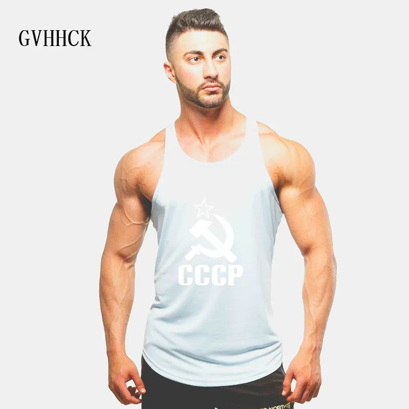 Novi ljudje CCCP Rusija Moških ZSSR Sovjetske zveze vrhovi Tank Bodybuilding Trening majica brez rokavov, Moški Singletnega telovnik Spodnja oblačila