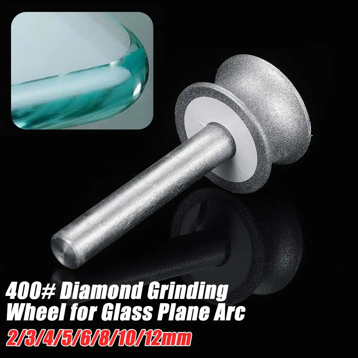 Novo Diamantno Brušenje Kolo 3-12mm Diamond Brušenje Kolo Brušenje Kolo za Steklo Letalo Straight Edge Chamfer 6 mm Kolenom