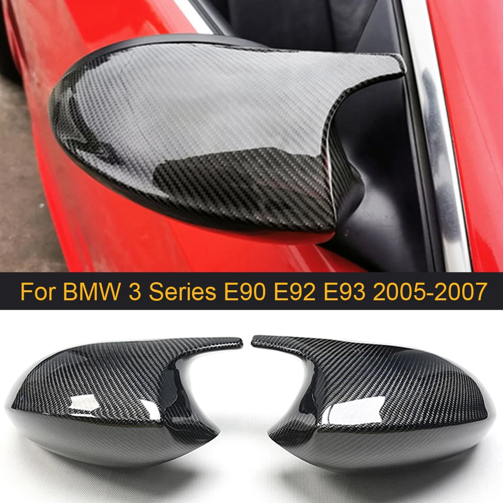Ogljikovih Vlaken Rearview Mirror Pokrov zaščitni pokrov za BMW Serije 3 E90 E92 E93 2005-2007 Avto Strani Ogledalo Zajema Kape Zamenjava Ne za M3