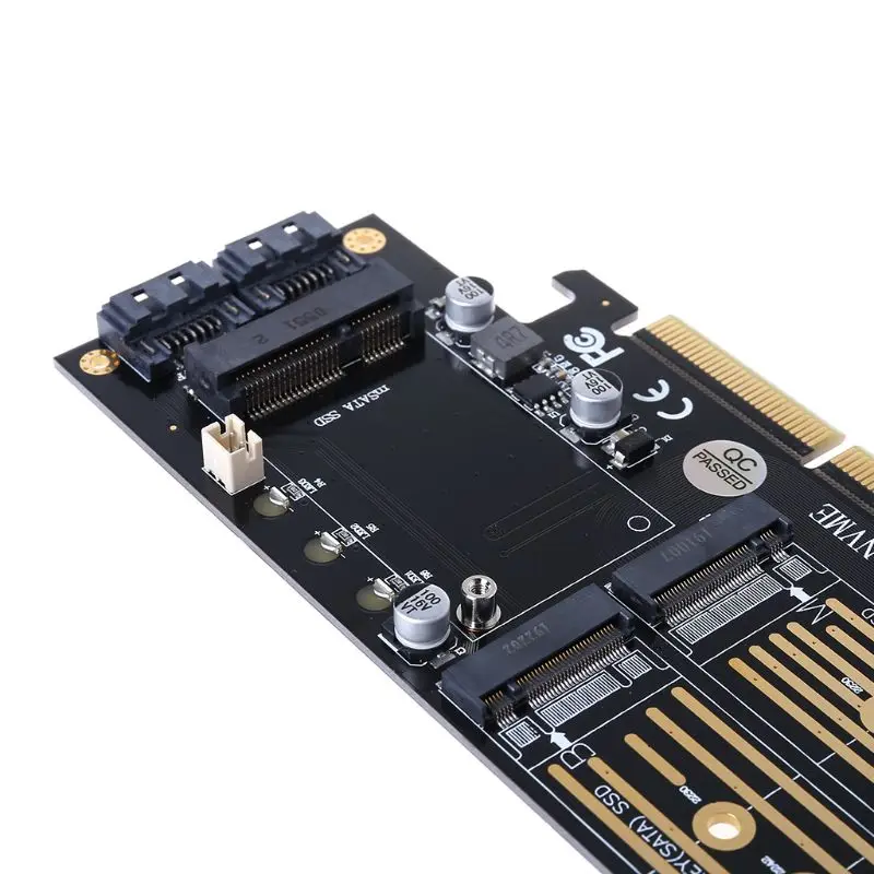 PCI-E 3.0 X16, M. 2 PCIE SSD za M2 Adapter Raiser M, Tipke B Tipka mSATA 2x7Pin SATA Port NVME M2 SSD AHCI mSATA 3in1 Riser Card