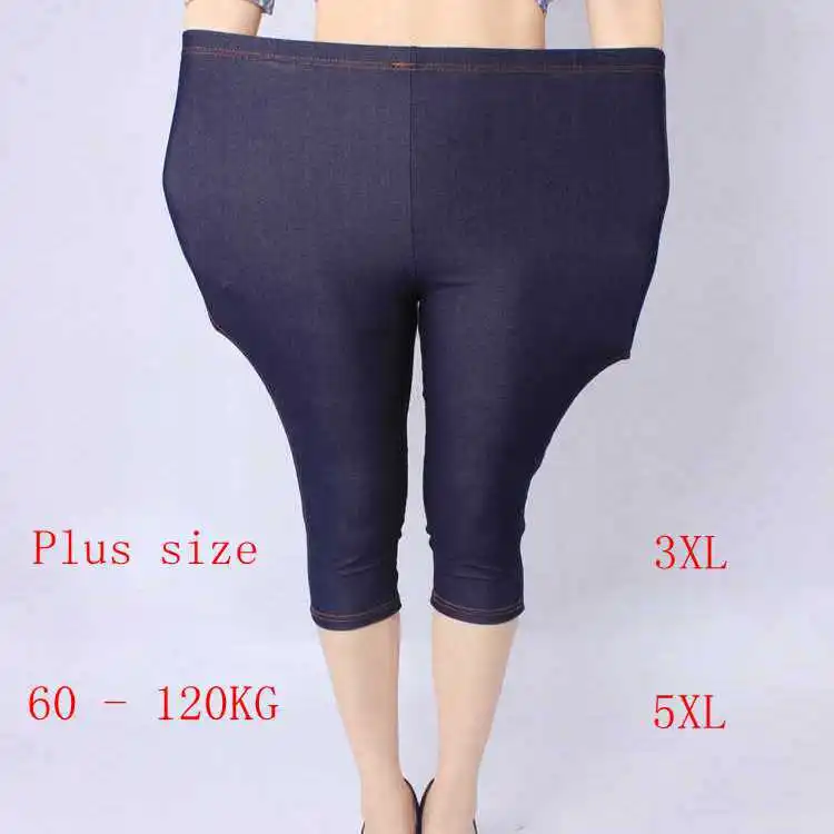 Plus velikost 5xl 3xl poletje traper hlače immitation jeans kratke hlače velika dama, kralj velikost moda seksi spodnje hlačke elastična capris