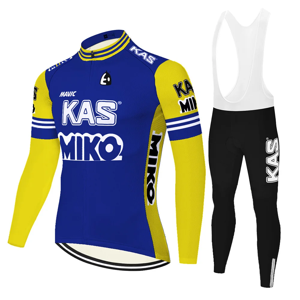 Pro team KAS retro kolesarskih oblačil poleti, spomladi Bike Oblačila Kolesarska uniforme ciclismo moških, quick dry, kolesarski dres komplet