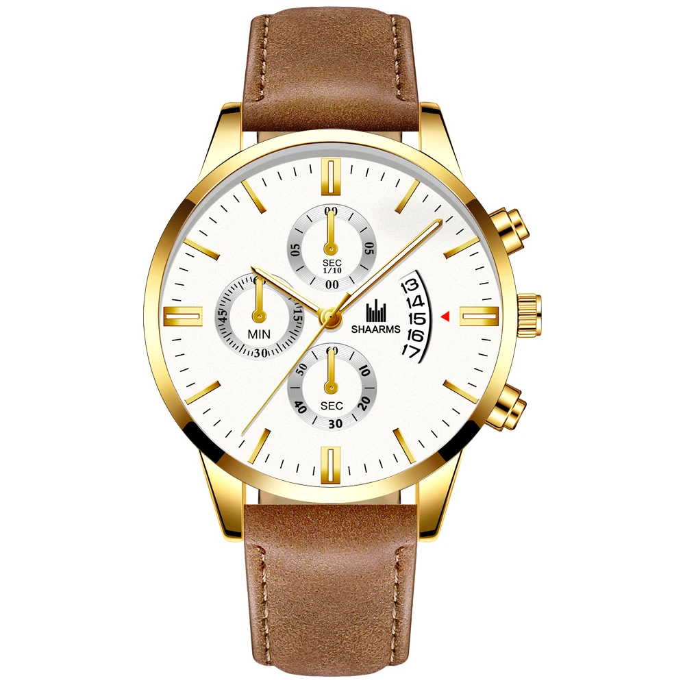 Relogio Masculino watch moda za moške športne iz nerjavečega jekla okvir usnjeni trak watch quartz business watch Reloj Hombre 2020